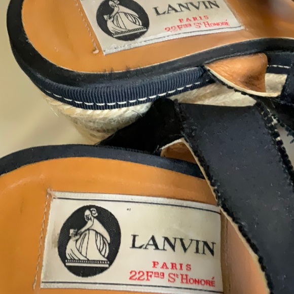 Lanvin Espadrille Wedge Sandals 37.5 - Picture 5 of 7